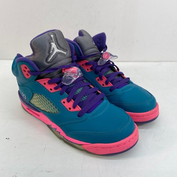 Nike Other - Nike Air Jordan 440892-307 Retro 5 Tropical Teal Pink Lace Up Athletic Sneakers